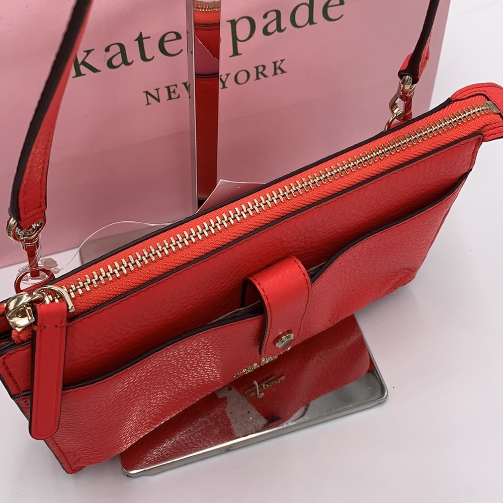 KATE SPADE JACKSON SMALL TAB CROSSBODY STOPLIGHT COLOR - Picture 7 of 13